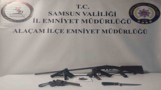 Alaçamda silah ve uyuşturucu ele geçti