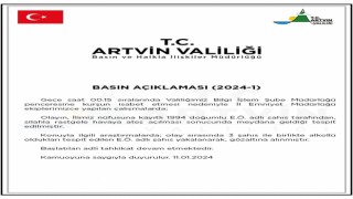 Artvinde Valilik binasına isabet eden mermiyle ilgili 1 kişi gözaltına alındı