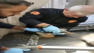 Ayağına demir şiş saplanan işçinin imdadına itfaiye yetişti