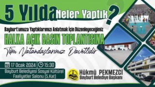 Başkan Pekmezci halka açık toplantıda Bayburtlularla bir araya gelecek görev süresini değerlendirecek