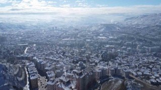 Beyaz örtü ile kaplanan Çankırı havadan görüntülendi