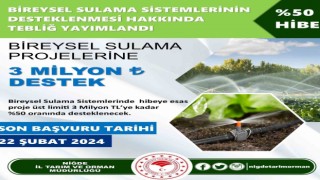 Bireysel Sulama Sistemleri hibe başvuruları başladı