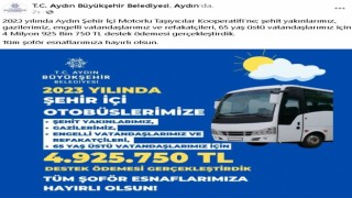 Büyükşehirden şehiriçi otobüslere 4 milyon 925 bin liralık destek