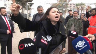 Çocuğunu enkazda kaybeden anne adliye önünde feryat etti