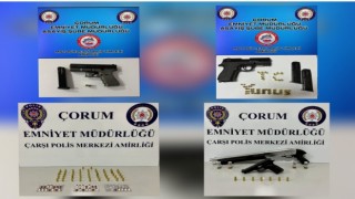 Çorumda şok uygulamada 21 adet silah ele geçirildi