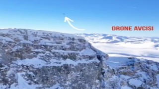 Erzincanda kartal drone avladı