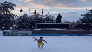 Erzurumdan renkli kar görüntüleri