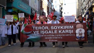 Giresunda teröre ve İsrail soykırımına karşı hekimlerden sessiz yürüyüş