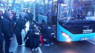 Halk otobüsünün yayaya çarptığı kaza kamerada