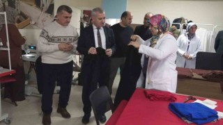 Hazır giyim kursunda üretilen kıyafetler Filistine gönderilecek