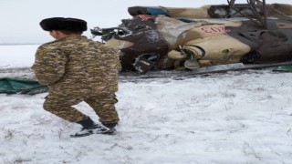 Kırgızistanda askeri helikopter düştü: 1 ölü, 8 yaralı