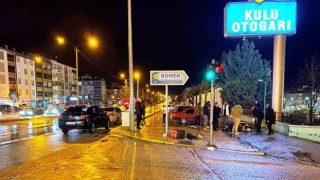 Konyada otomobil motosiklete çarptı: 1 yaralı