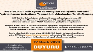 KPSS 2024/3 tercih kılavuzu yayımlandı