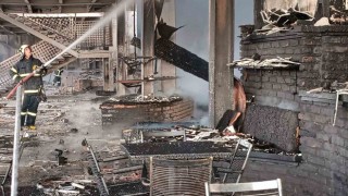 Kütahyada porselen fabrikasında çıkan yangın kontrol altına alındı