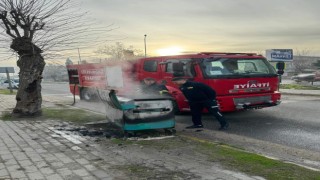 Lüleburgazda çöp konteynerinde yangın çıktı