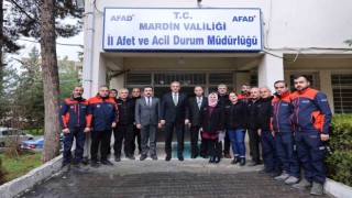 Mardin Valisi Tuncay Akkoyun, AFAD İl Müdürlüğünde incelemelerde bulundu