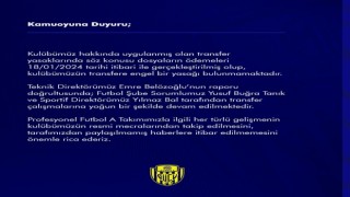 MKE Ankaragücünden transfer yasağı açıklaması