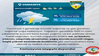 Osmaniye'de Kuvvetli Sağanak Yağış Uyarısı Yapıldı