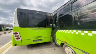 Özel halk otobüsü ile belediye otobüsü çarpıştı: 6 yaralı