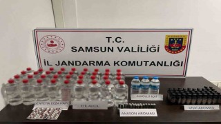 Samsunda jandarma tarafından sahte içki ele geçirildi