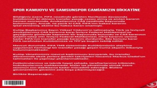 Samsunspor, transfer yasağının kaldırıldığını açıkladı