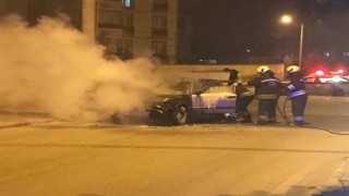 Seyir halindeki otomobilde yangın