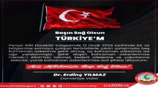 Vali Yılmaz’dan şehitler için baş sağlığı mesajı: Hesabını sormak boynumuzun borcu