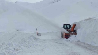 Van-Bahçesaray Karabet Geçidinde kar kalınlığı 2 metre 64 santimetreye ulaştı