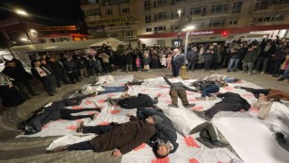Van Filistine Destek Platformundan kefenli drama gösterisi