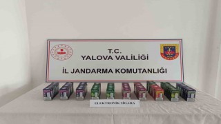 Yalovada motosiklete gizlenmiş 63 elektronik sigara ele geçirildi