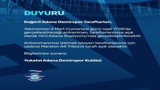 Adana Demirspor antrenmanı taraftara açık olacak