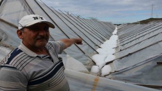 Alanyada dolu yağışında seraları zarar gören üreticiye naylon desteği verilecek