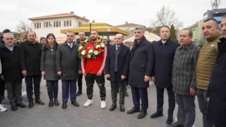 Avrupa Şampiyonu Güreşçi Feyzullah Aktürke Çanda coşkulu karşılama
