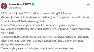 Bingölde 67 bin şahıs sorgulandı aranan 4 şüpheli tutuklandı