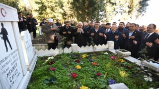 Çanakkale Zaferinin kahramanlarından Bigalı Mehmet Çavuş kabri başında anıldı