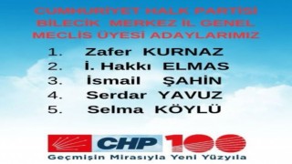 CHP Bilecik Merkez İlçe Başkanlığı aday sıralamasını değiştirdi