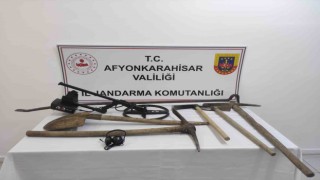 Define avcıları kazayı başlayamadan jandarmaya yakalandı