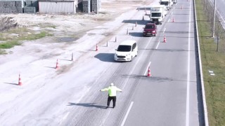 Denizlide uyanık sürücüler dron kamerasından kaçamadı