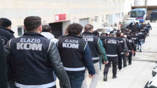 Elazığda suç örgütüne yönelik operasyonda gözaltına alınan 35 şüpheli adliyeye sevk edildi