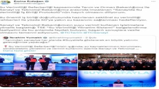 Emine Erdoğan Sanayide Su Verimliliği İş Birliği Protokolünün hayırlı olmasını diledi