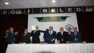 Ereğli Belediyesi ile Belediye İş Sendikası toplu sözleşme imza töreni