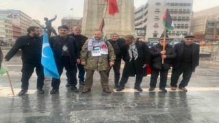 Filistine destek için İstanbuldan Ankaraya yürüdüler