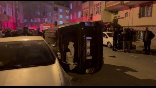 Gaziosmanpaşada kontrolden çıkan araç 6 otomobile çarptı