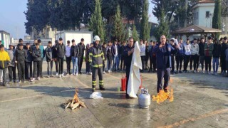 Hatayda öğrencilere yangın eğitimi verildi