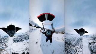 İrlandalı sporcu, Erzincanda bin metreden wingsuit atlayışla nefes kesti