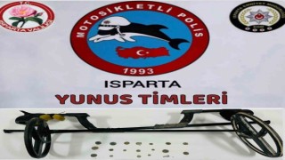 Ispartada tarihi eserle yakalanan 2 şahsa işlem yapıldı