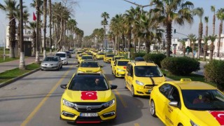 İzmirde cinayete kurban taksici, Mersinde 450 taksicinin düzenlediği konvoyla anıldı