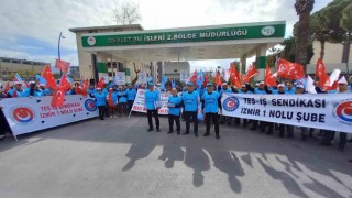 İzmirde DSİ işçilerinden düşük maaşa tepki