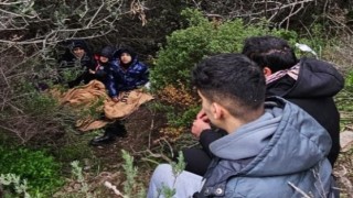 İzmirde Sahil Güvenlik, göçmenleri karada yakaladı