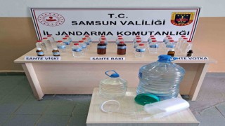 Jandarmadan sahte içki üretimi yapılan eve baskın